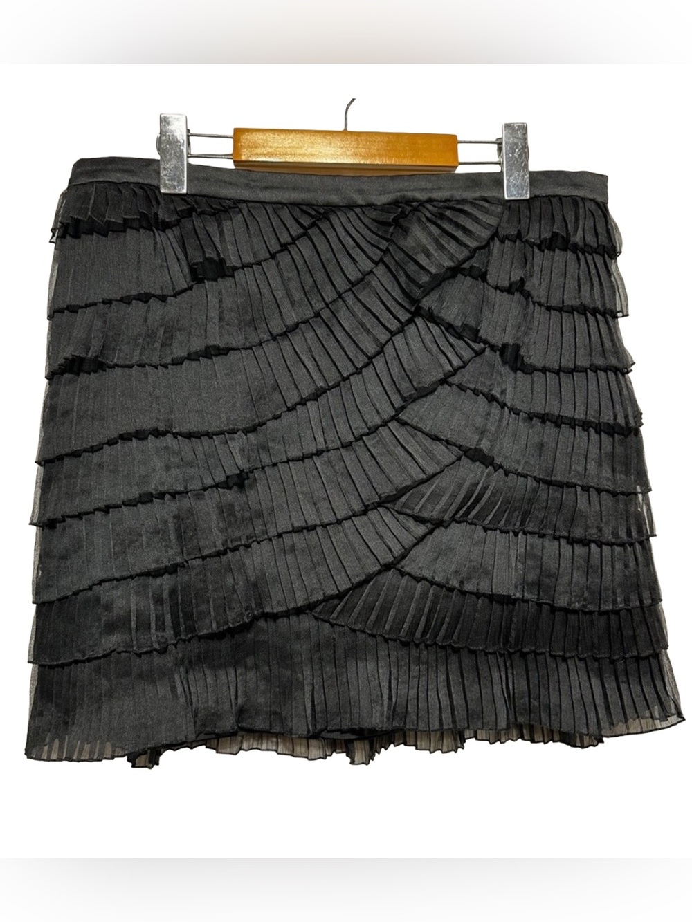 NEW YORK & COMPANY Goth Balletcore Coquette Ruffle Chiffon Mini Skirt